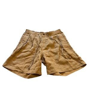 Sasquatch Fabrix Womens Beige Linen Blend‎ Drawstring Shorts - XLarge
